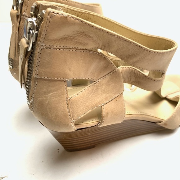 Nine West PIPINHOT Wedge Genuine Leather Sandals 6 - Picture 3 of 12